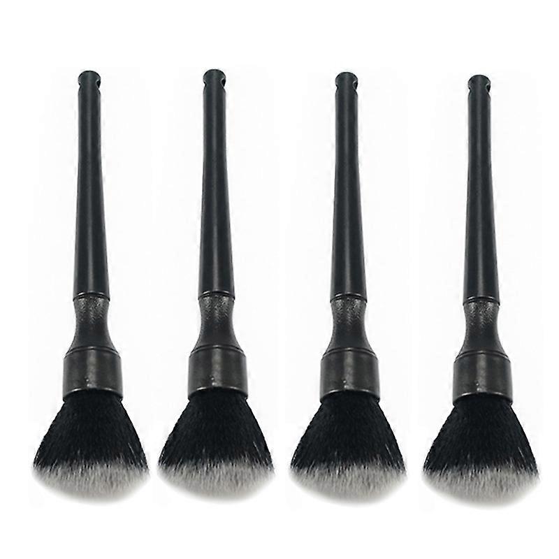 4 PCS Car Soft Bristle Interior Brush  Long Black Handle