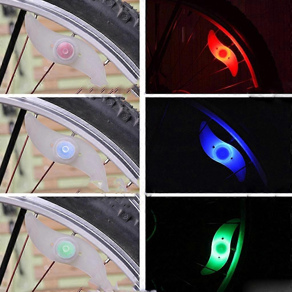 2xLED دراجة ريم عجلة الإطارات تكلم سلسلة قطاع الدراجة فلاش ضوء متعدد الألوان