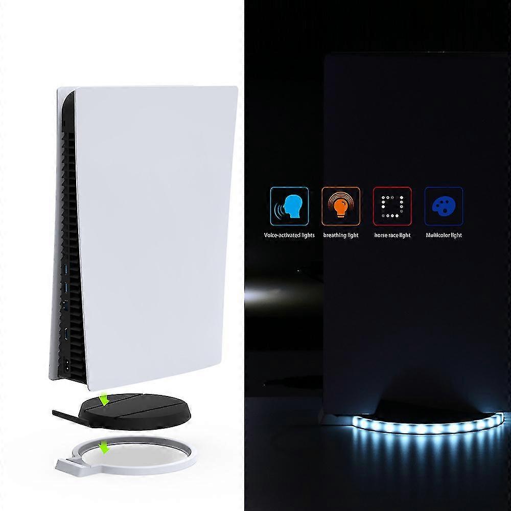 Ps5 Stand With Rgb Led Light 7 Colors Led Light Strip Compatible Ps 5 Console Support Voice Control