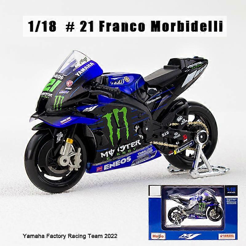 Maisto 1:18 جديد 2022 فريق سباق مصنع ياماها # 21 # 20 يموت موتو GP سباق الصب سبيكة دراجة نارية نموذج جمع هدية لعبة