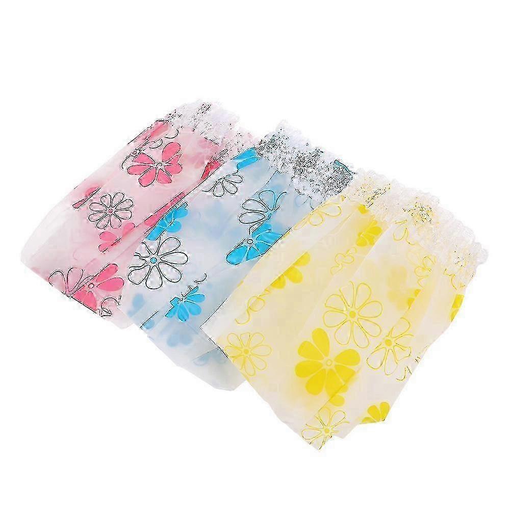 Waterproof Shower Cap Hair Hat Net Plastic Shower Cap Elastic Head Cover Hat For Showering