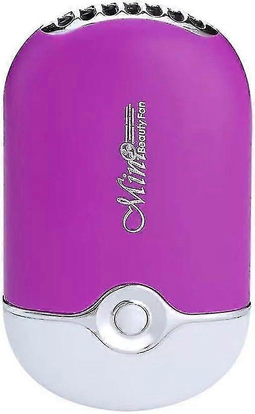 Purple USB Rechargeable Mini Handheld Electric Fan