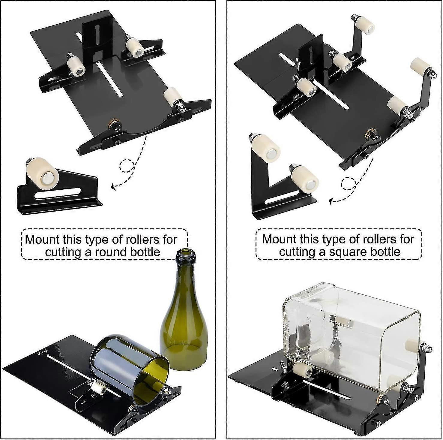 Glass Bottle Cutter, Square And Round Bottle Cutter, Wine Bottle Cutting Tool (upgrade)