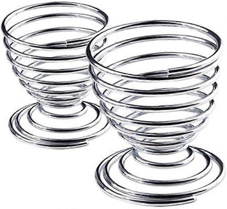 Metal Egg Cup Spiral Kitchen Breakfast Hard Boiled Spring Holder Egg Cup