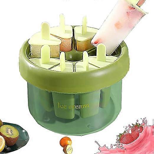 (Green) Popsicle Molds, Reusable Popsicle Molds, DIY Popsicle Molds, Popsicle Molds with Sticks, 8 Grid Ice Cream Sticks with Stick Molds, Popsicle Mo