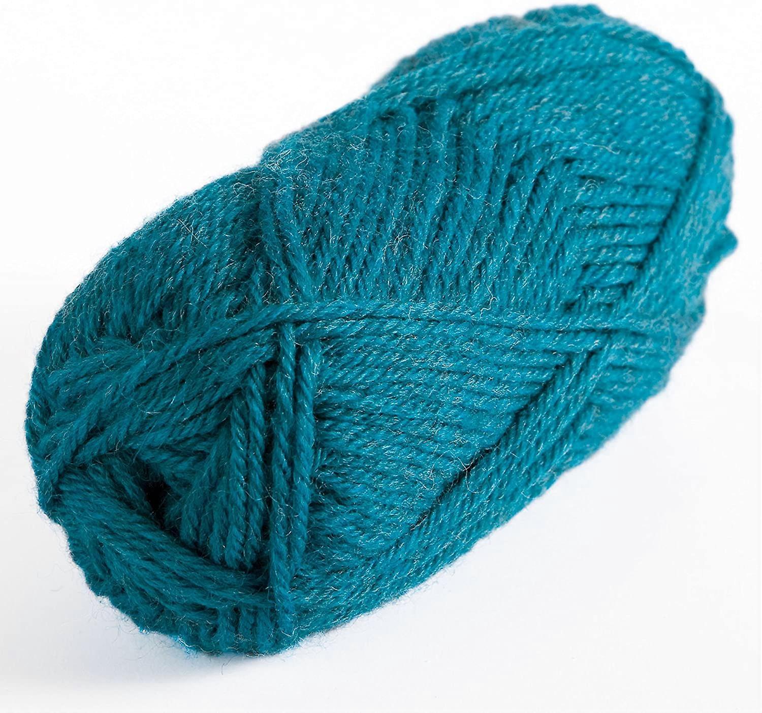 צמר האנדים חוט צמר במשקל worsted כחול (1 כדור )