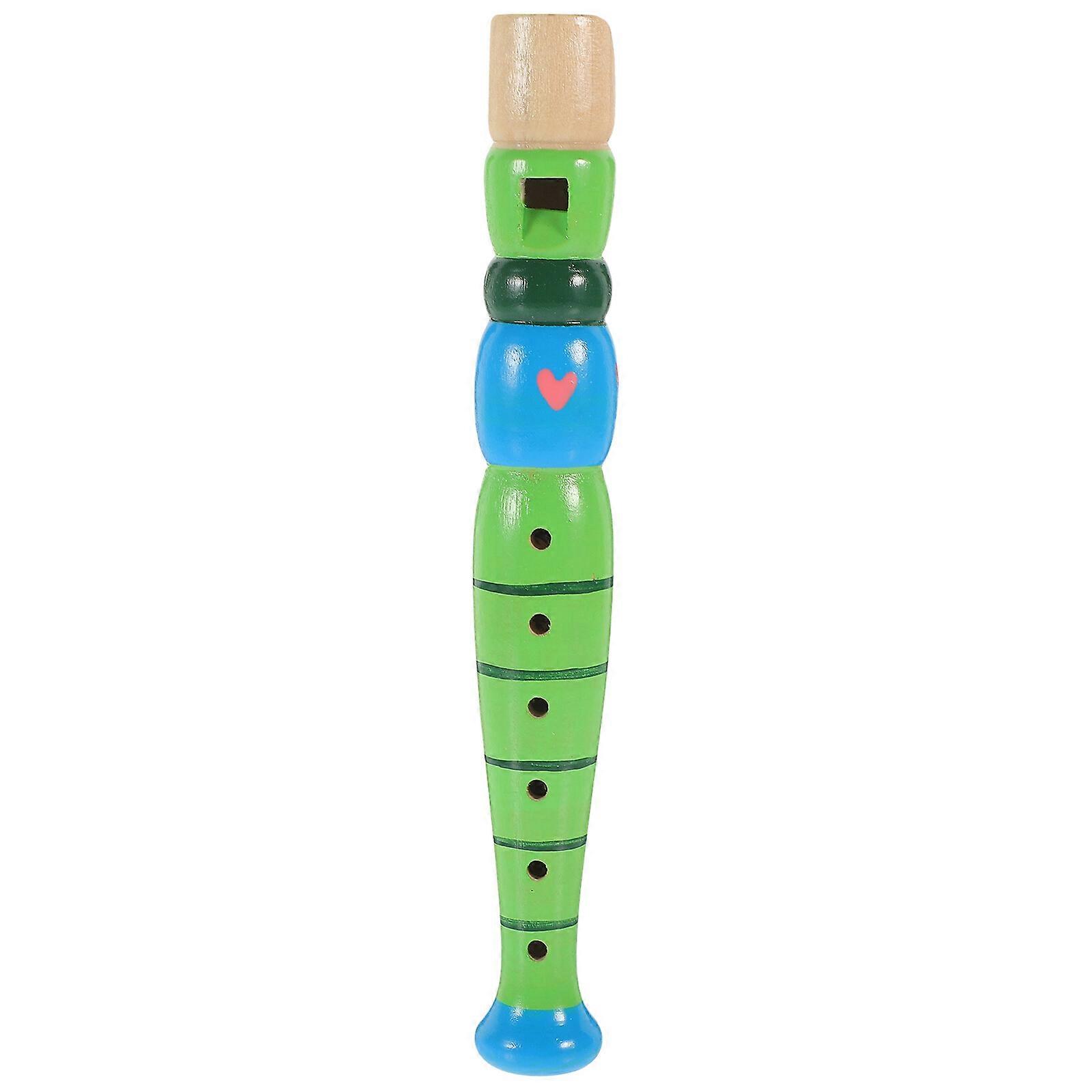 6-Hole Wooden Children Flute Beginner Descant Recorder Music Playing Wind Instruments (Random Style)