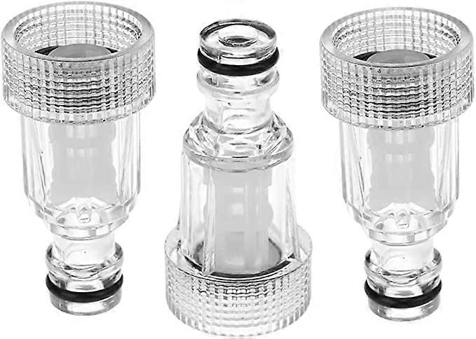 3 Pcs Plastic Machine Water Filter High Pressure Connection Fitting High Pressure Washer Hose Tap Connector Washer Inlet Filter 3/4 Inch Connection fo