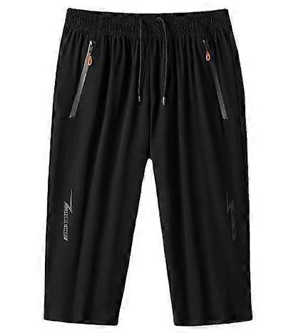 Men's Workout Gym Shorts 3/4 Pants Zipper Pockets