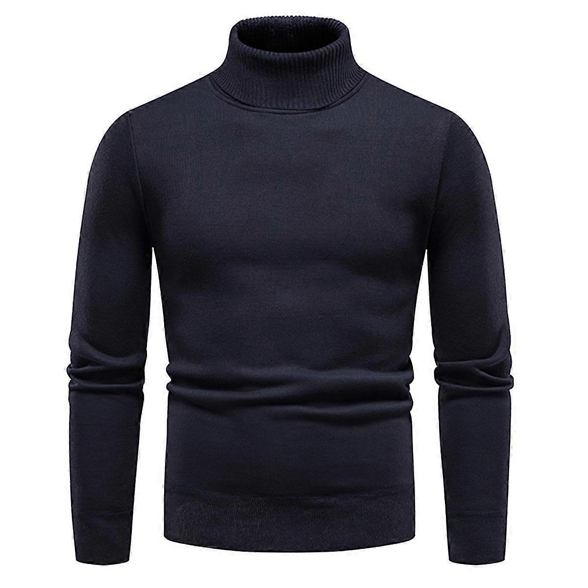 Naiwang Herren Rollkragenpullover Leichter Slim-Fit-Pullover Lässiger Strickpullover