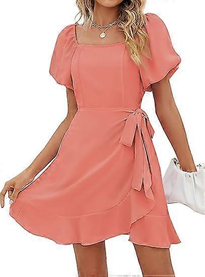 Puff Sleeve Square Neck Summer Dress