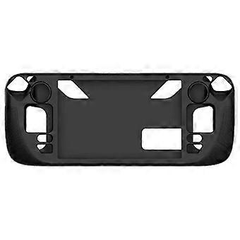 Suitable For Steamdeck Oled Game Console Silicone Case,handheld All-inclusive Silicone Protective Case With Stand,black