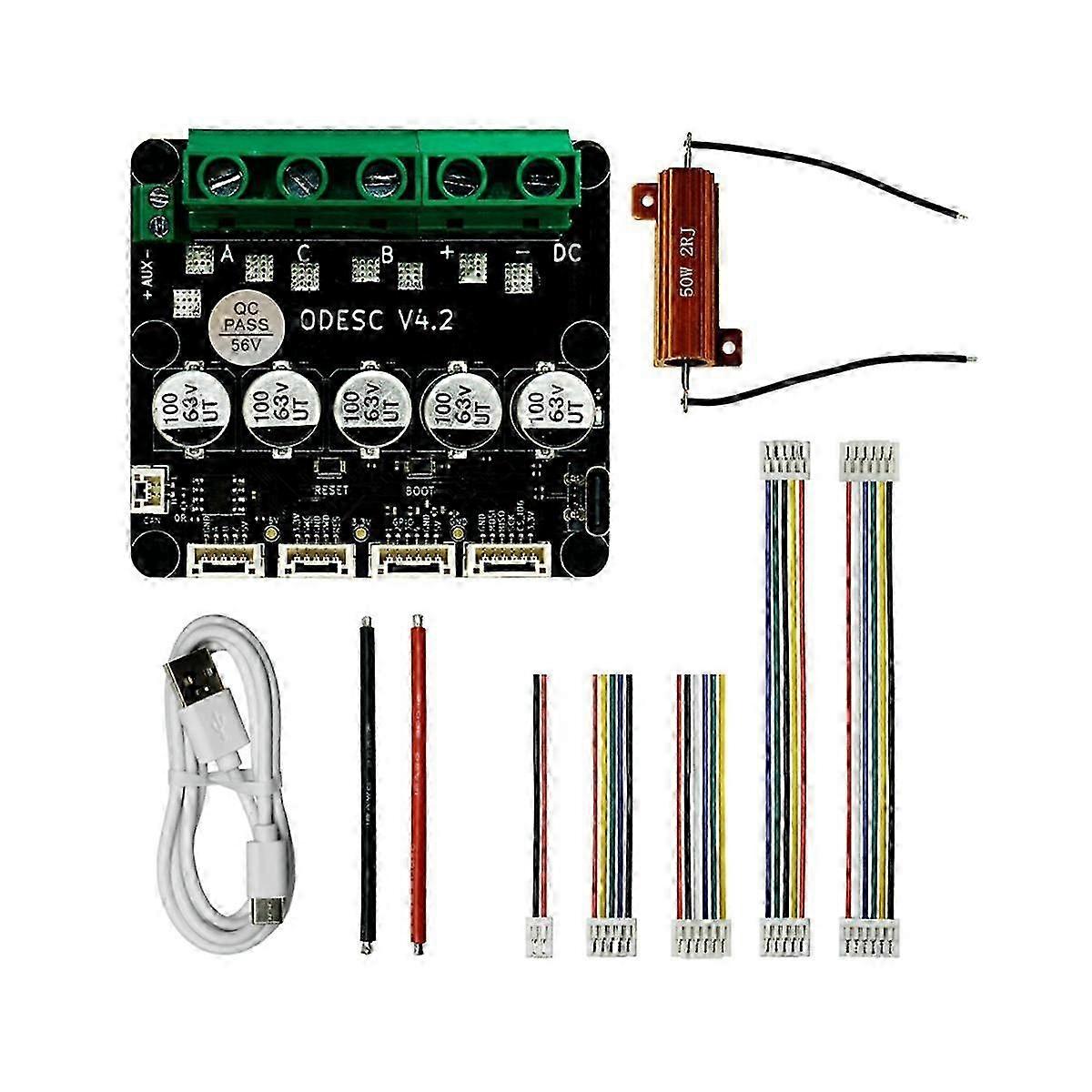 Gebaseerd op Odrive3.6 Upgrade Single-drive High-current High-precision Brushless Servo Motor Controller - Odesc V4.2 56v