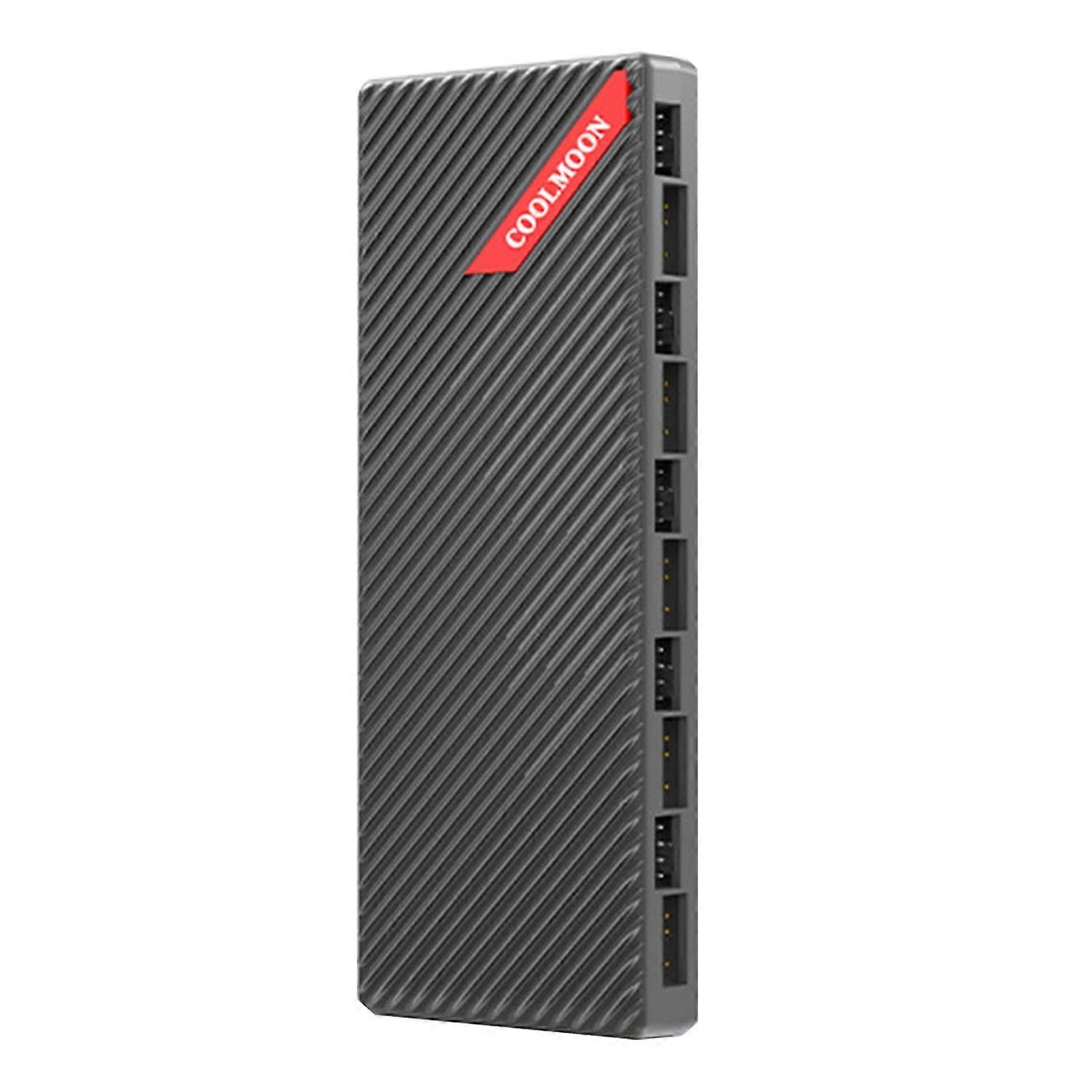 ARGB Fan Hub with 10 Ports PWM Temperature Control Speed Regulation Energy Saving Noise Reduction