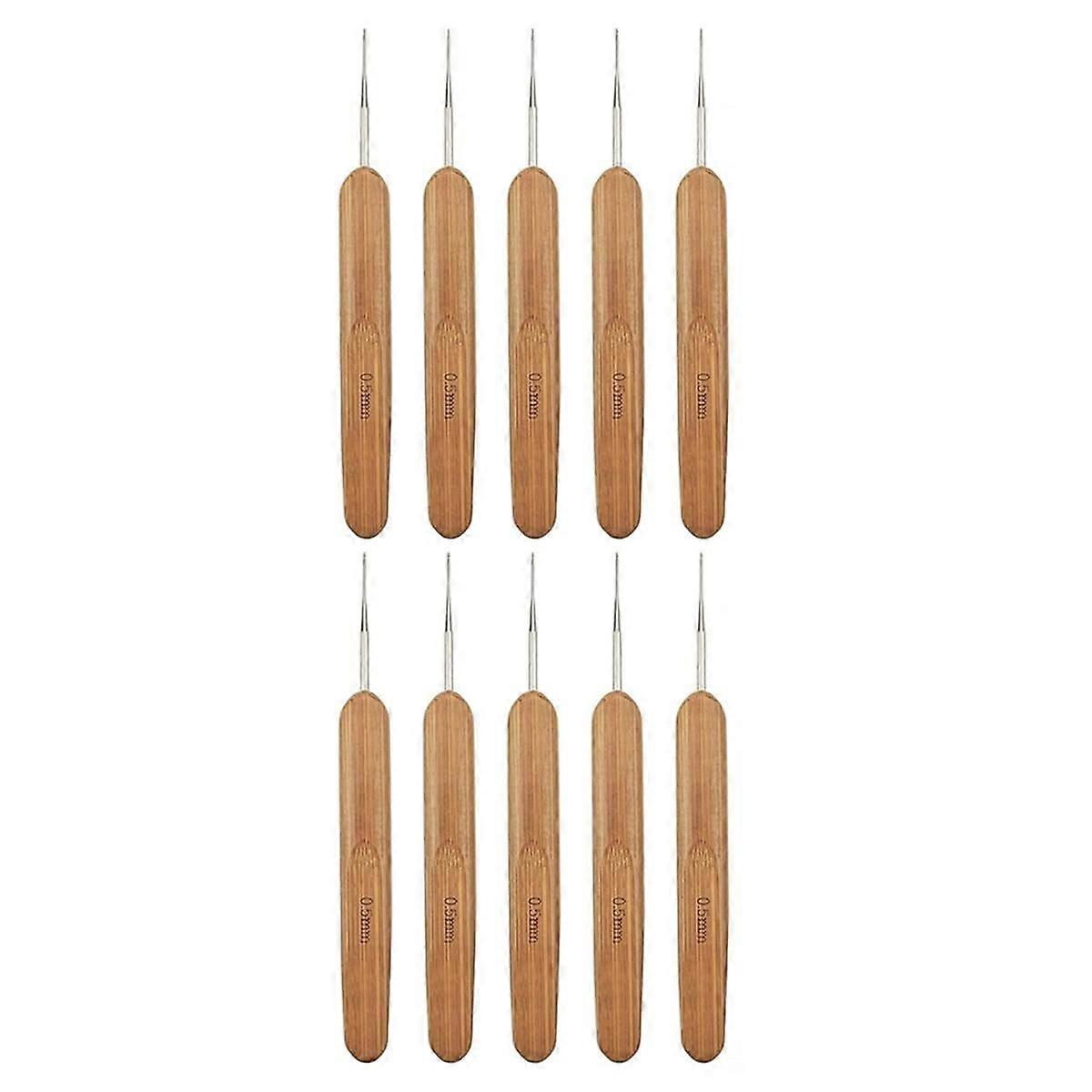 10PCS Dreadlock Crochet Hook Tool, Dreadlocks Crochet Hooks for Hair Wood, Dreadlock Crochet Hook T