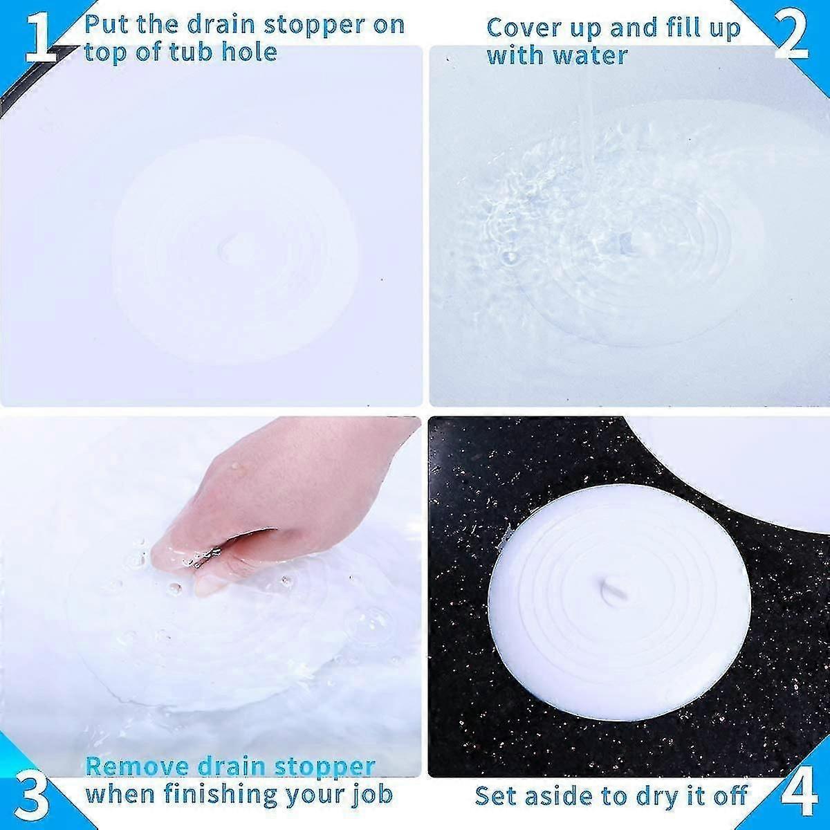 Lot De 4 Bouchons D'évier Silicone Extra Large 15,5 Cm - Universels Pour Baignoire, Cuisine, Buanderie