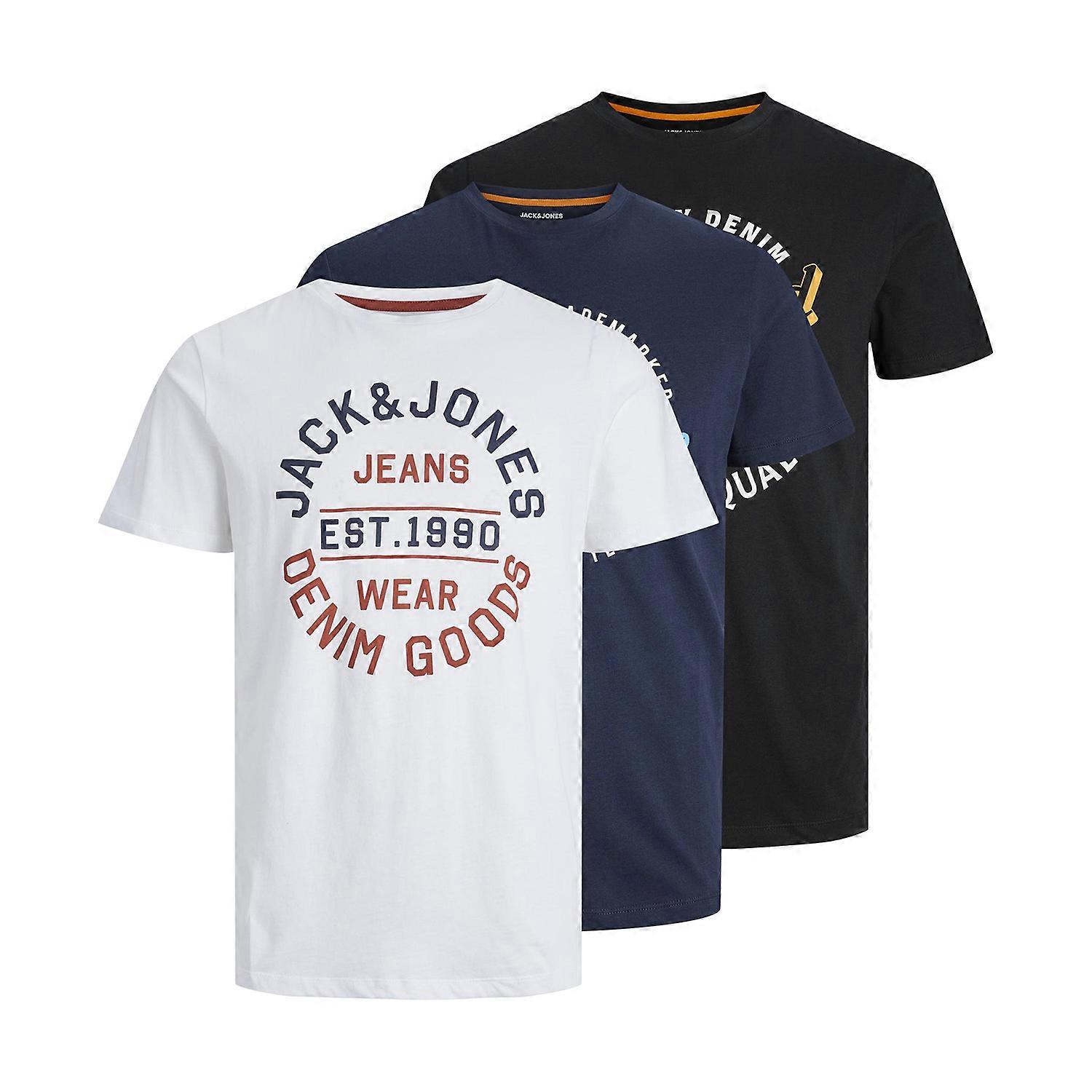 Jack & Jones Mikk 3 Pack Short Sleeve T-Shirt