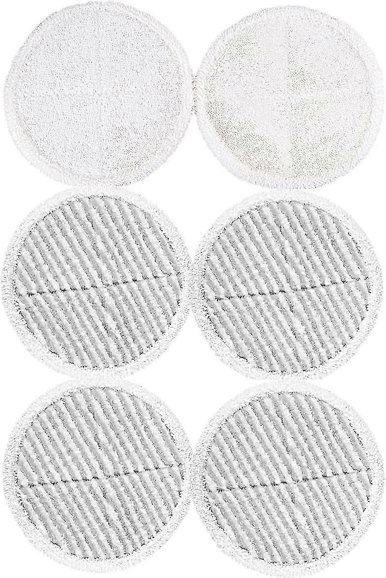 6 Replment Pads For Bissell 2124 2039a Spinwave Mop (2 Soft Touch Pads + 4 Scrubbing Pads),0198