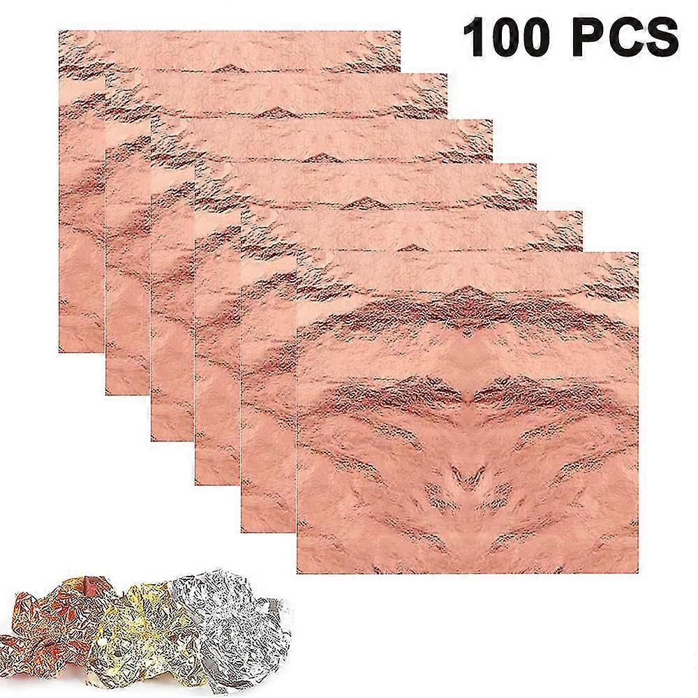 100片金银铜锡箔金银箔指甲艺术仿金箔工艺绘画DIY金箔