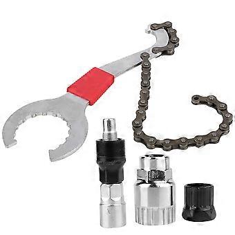 Chiave a cricchetto portatile 3 in 1 per bicicletta in acciaio, chiave per ruota libera, strumento di riparazione viti e catena