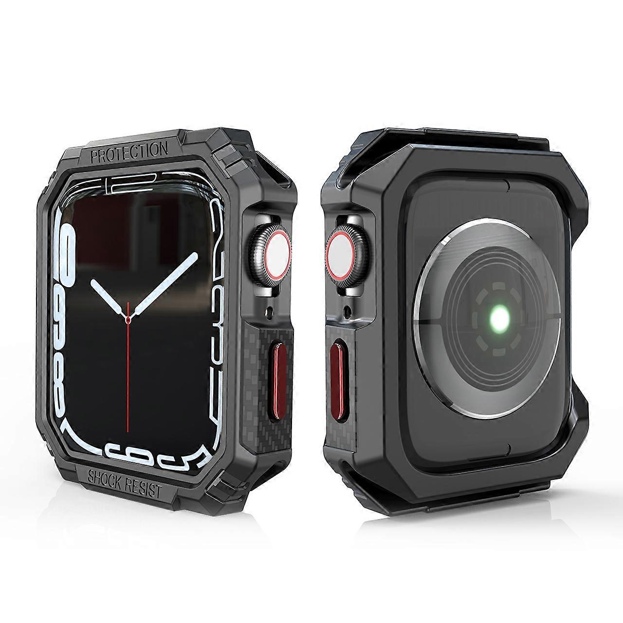 Carbon Fiber Contrast Color Protective Case For Apple Watch Series 6 & SE & 5 & 4 40mm