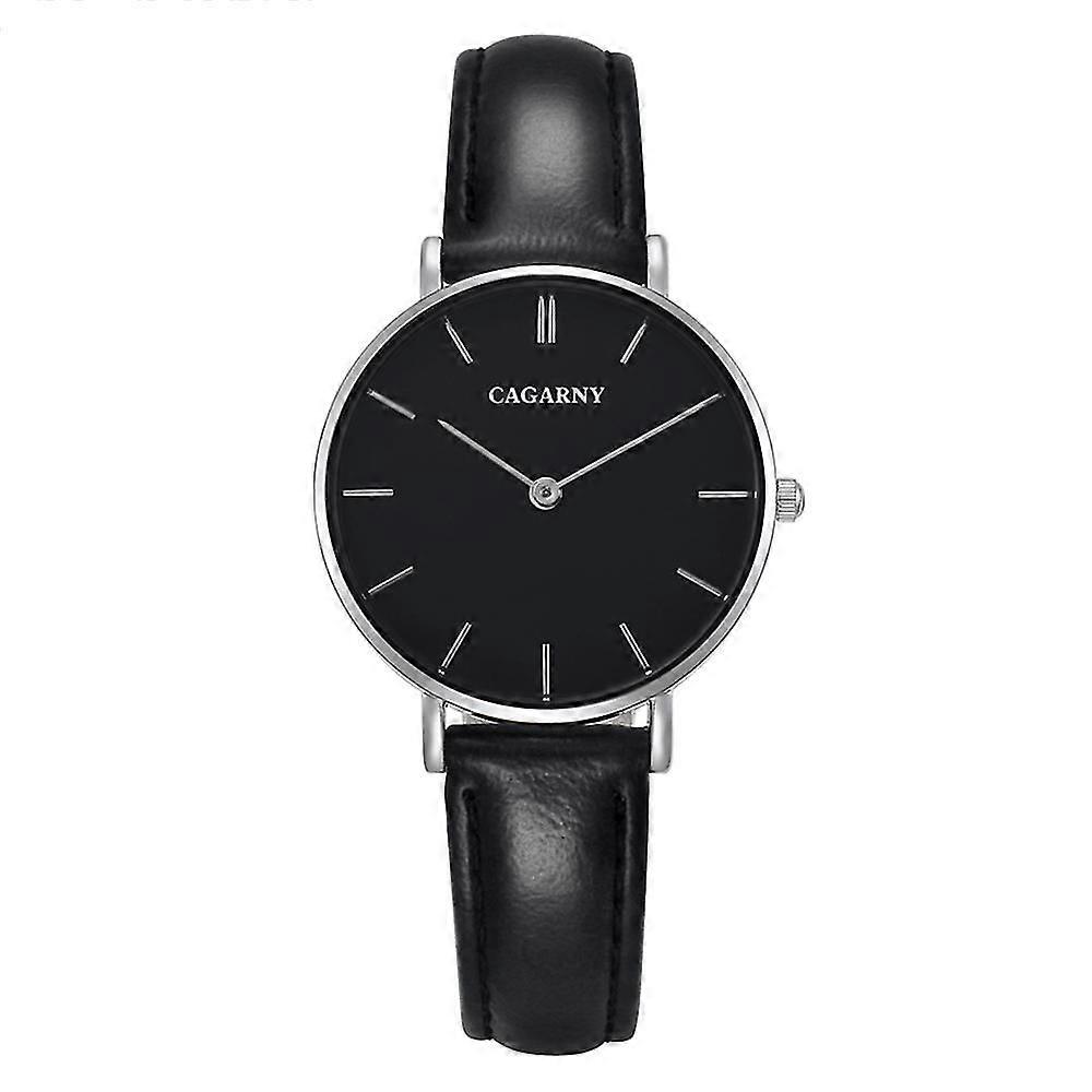 Cagarny 6872 Round Dial Alloy Quartz Movement Watch Silver