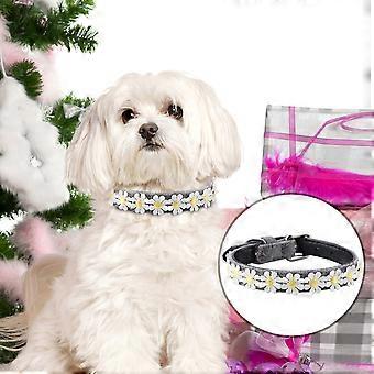 Adjustable PU Leather Dog Collar with Bow Tie for Small Dogs - Orange