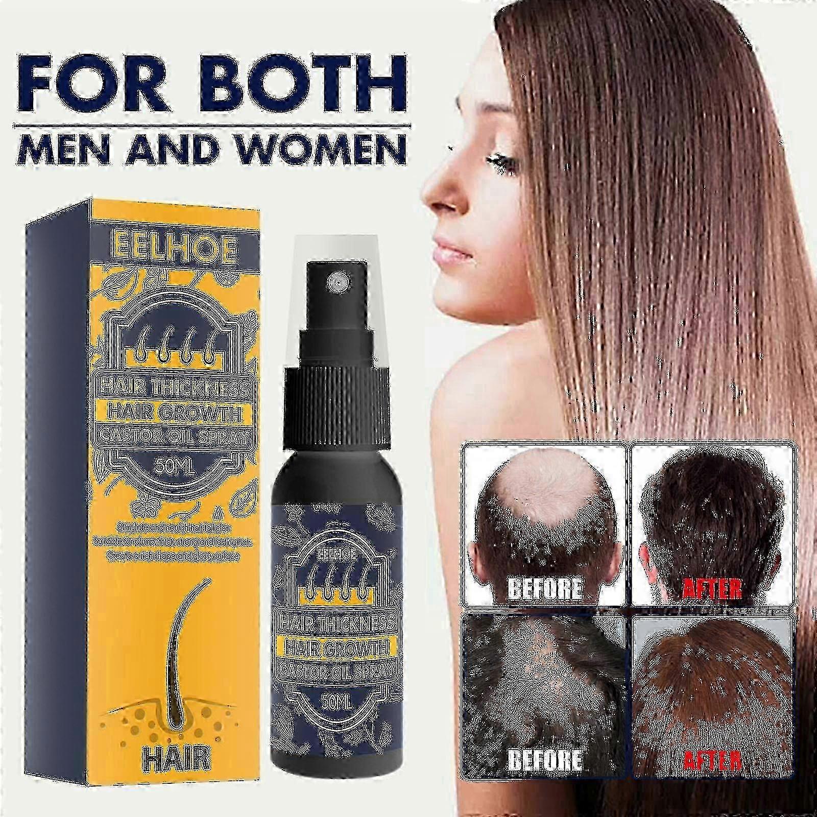 Spray de Crescimento de Cabelo com Óleo de Rícino -