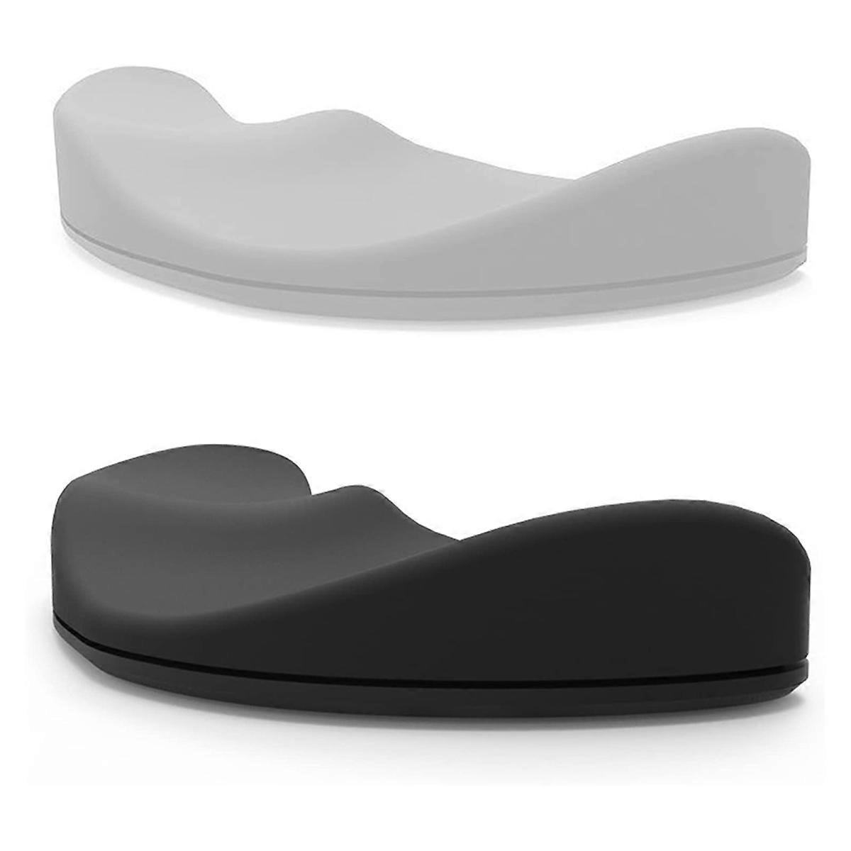 2PCS Ergonomic Mouse Wrist Rest Support, Palm Rest Pad Gliding Wrist Pad That Moves with Mouse (Black, Gray)
