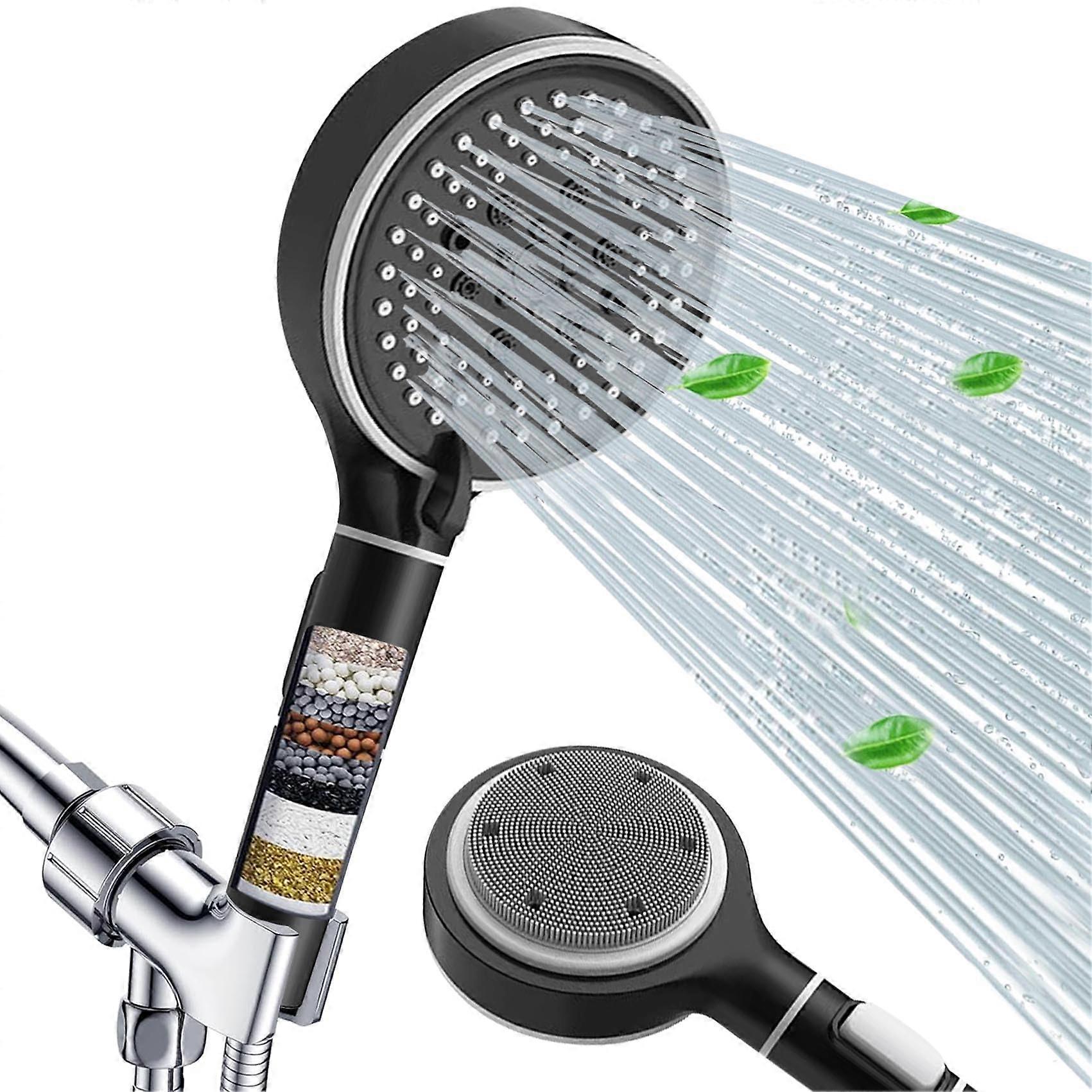 Filtered High Pressure Showerhead with Adjustable Shower Massage Settings and Chrome Finish, 5-Inch Diameter, Easy Installation