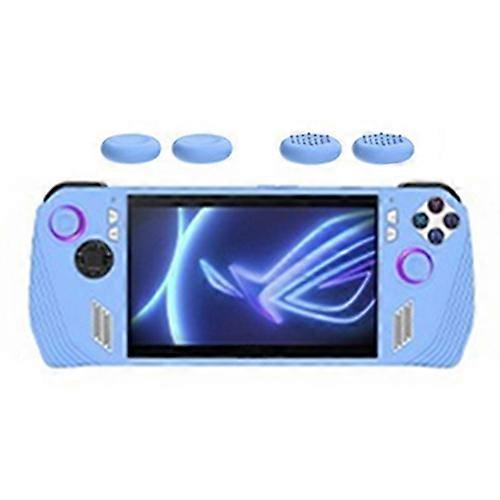 Full Wrap Silicone Protective Cover Accessories + Button Caps for ASUS ROG Ally Handheld Game Console(Luminous Blue)
