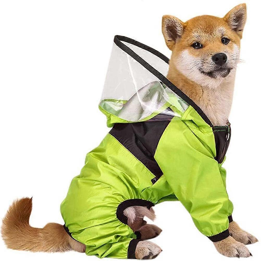 Dog Rain Hooded Poncho for Pets, Lightweight Waterproof Reflective Jacket in Multiple Sizes and Colors