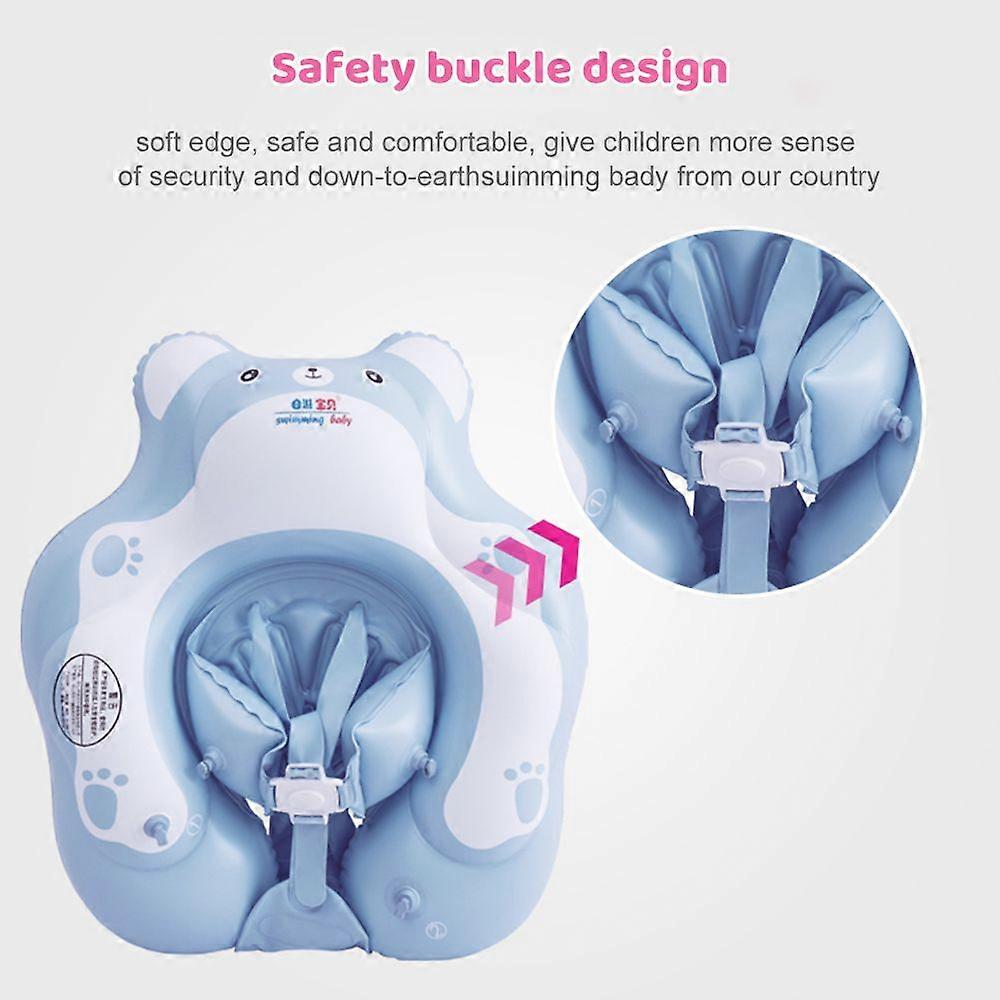 Cartoon Baby Pool Float Inflatable Baby Swim Float Baby Swimming Float Ring Toddler Pool Float for 3-10 Months Boys Girls Swim Trainer Float with Bott