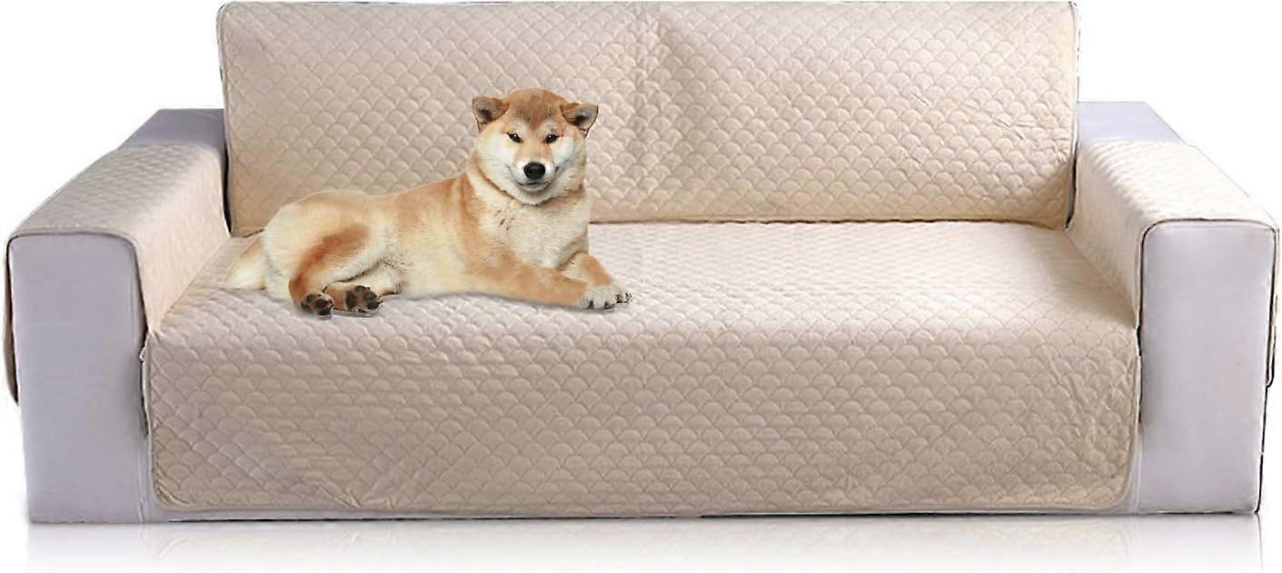 Rutschfester Sofabezug Sofaschoner Sesselschoner Sofaschoner (Beige, 2-Sitzer)