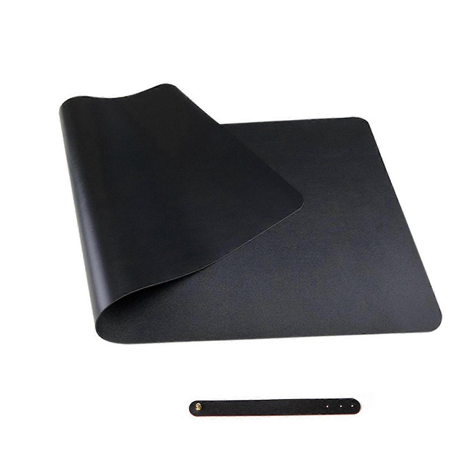 Stain Resistant Mouse Pad Strap Design Faux Leather Decorative Smooth Surface Mouse Cushion for Home