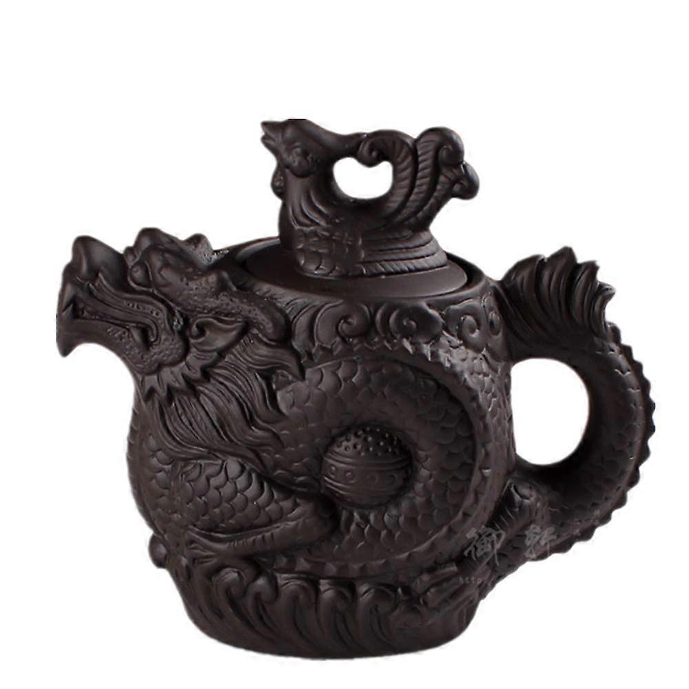 Yixing Purple Clay Teapot Large Capacity for Traditional Kung Fu Tea Ceremony, 600ml, Durable Ceramic, Authentic Design