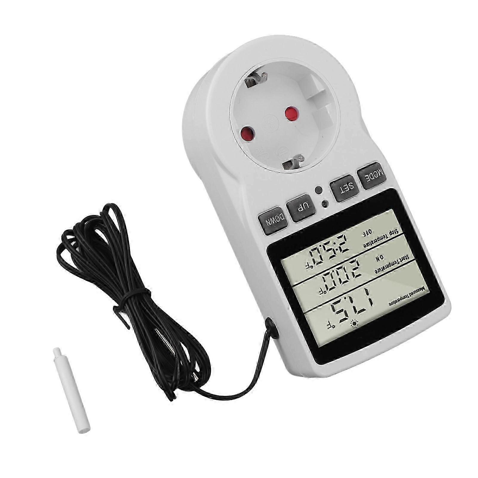 Digital Thermostat Outlet with Timer & Power Display -
