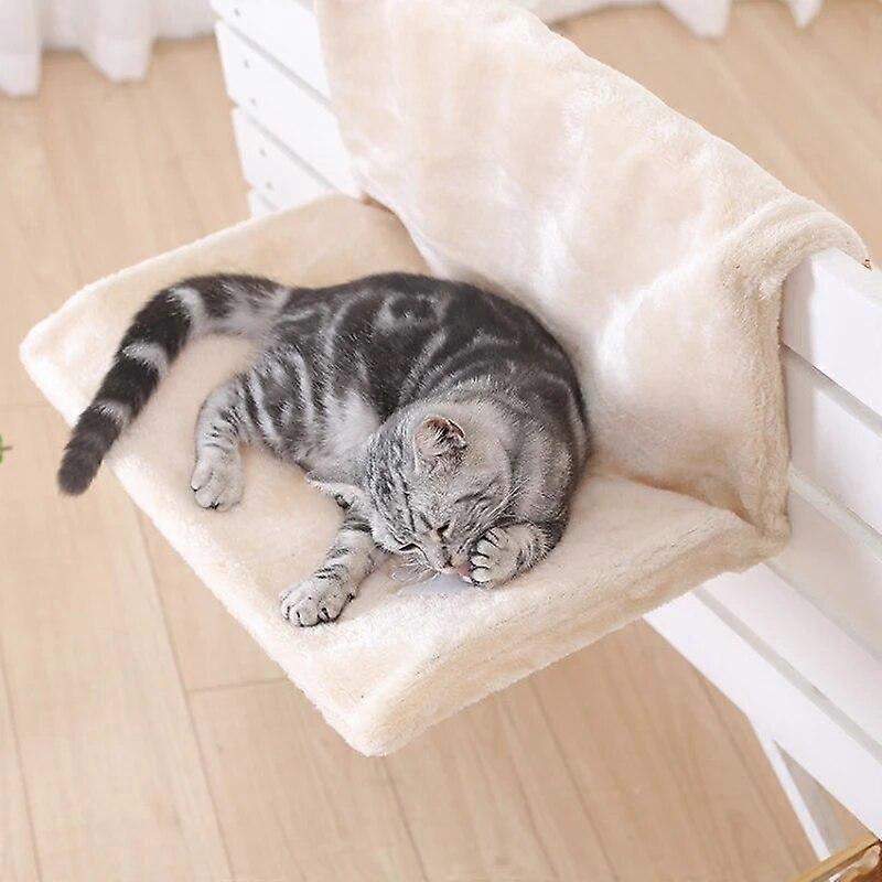 Plush Hanging Cat Bed Pet Cat Hammock Luxury Radiator Bed Winter Warm Fleece Basket Metal Iron Frame Sleeping Bed for Cats