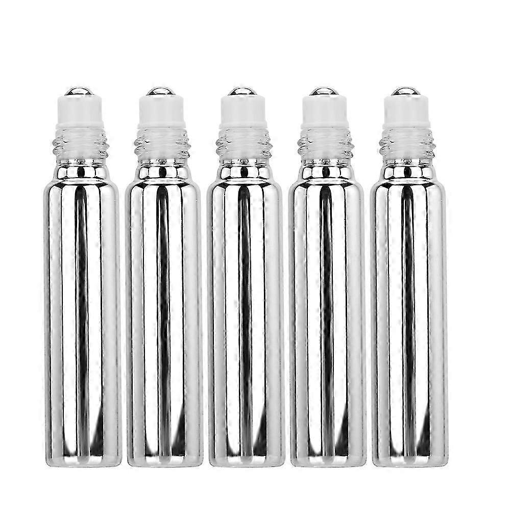 5szt Pusta butelka z olejkiem eterycznym Roller Ball Szklany pojemnik na perfumySrebrny