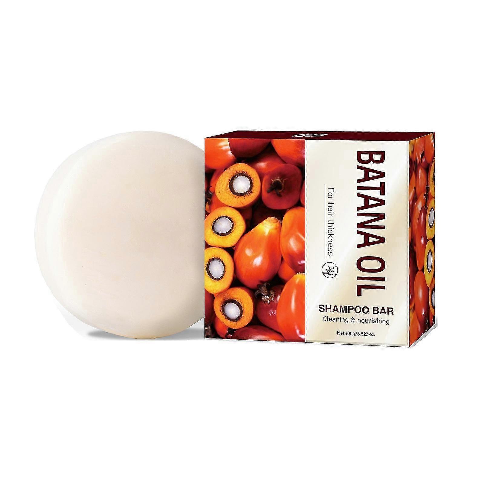 Organic Batana Oil Shampoo Bar, Pure Batana Oil Solid Shampoo, Smooths, Volumizes & Strengthens Hair From Root To Tip