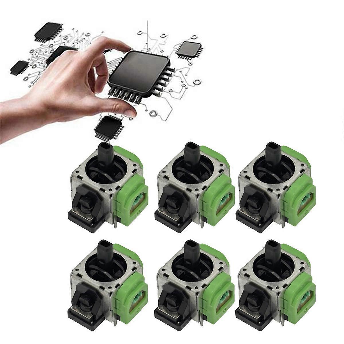 6 stk. til Switch PRO Hall elektromagnetisk joystick 3D analog pind