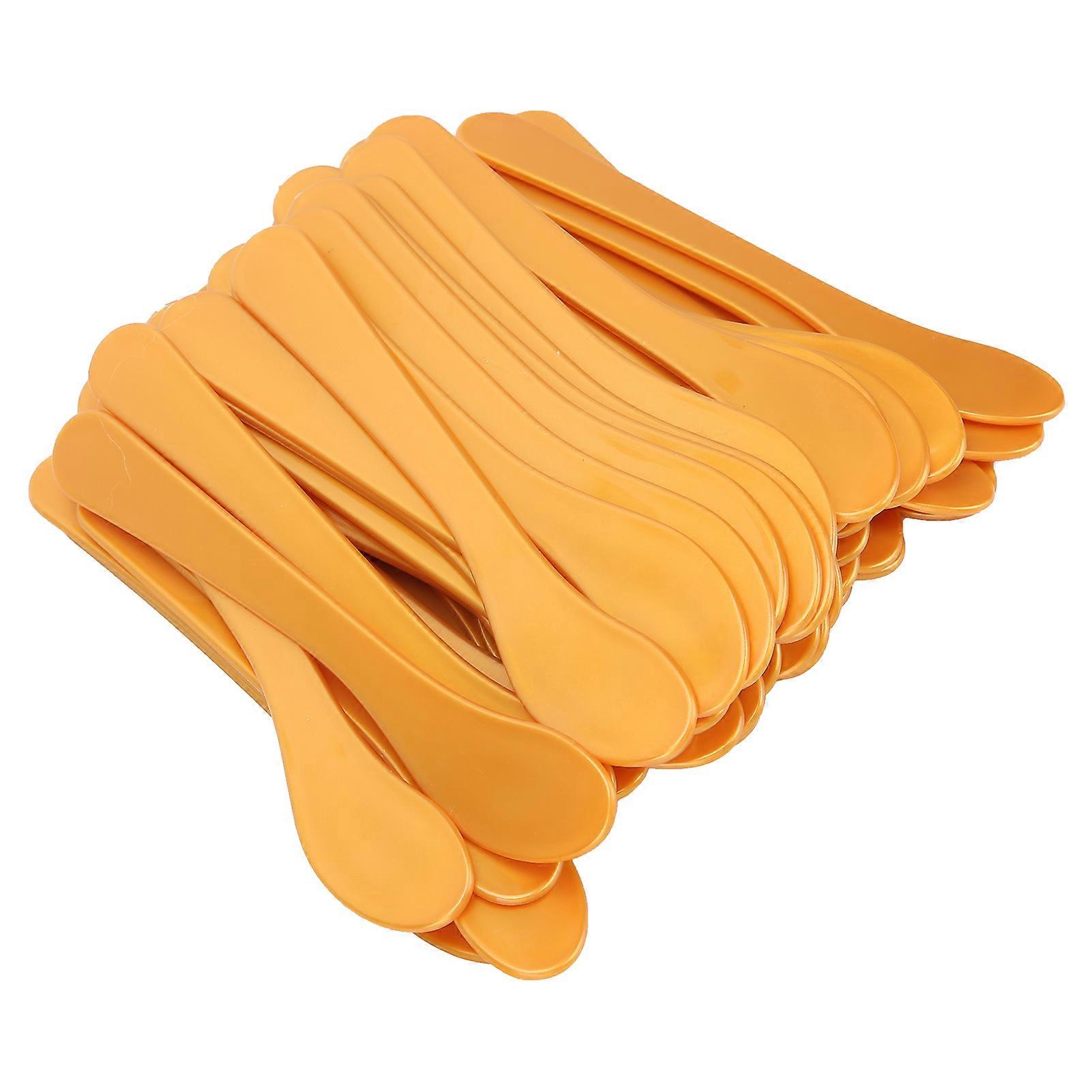 50pcsフェイシャルマスクミキシングスパチュラポータブルスキンケアマスクDIYスプーンアプリケーターアクセサリー