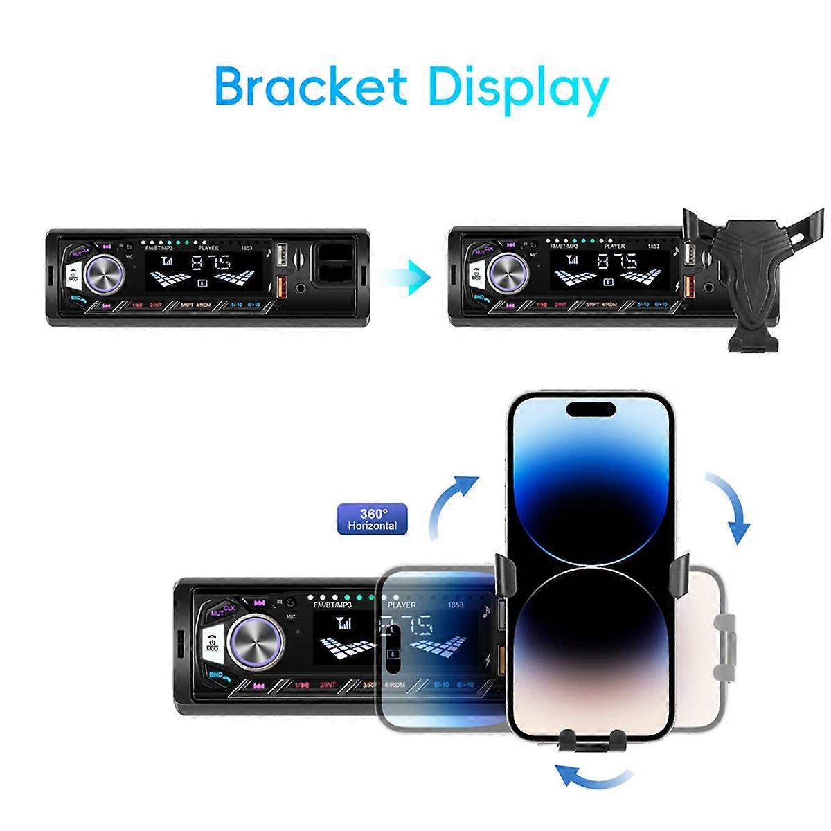 Car Radio Bluetooth Single Din Car Stereo, Support FM/MP3/AUX