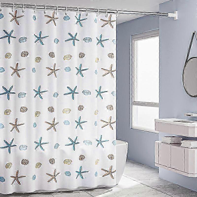 Blå søstjerner badeforhæng vandtæt badeforhæng