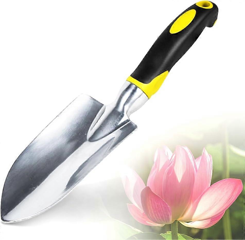 Garden Trowel and Hand-Wide Shovel Set with Soft Rubber Non-Slip Ergonomic Handle for Easy Planting and Transplanting