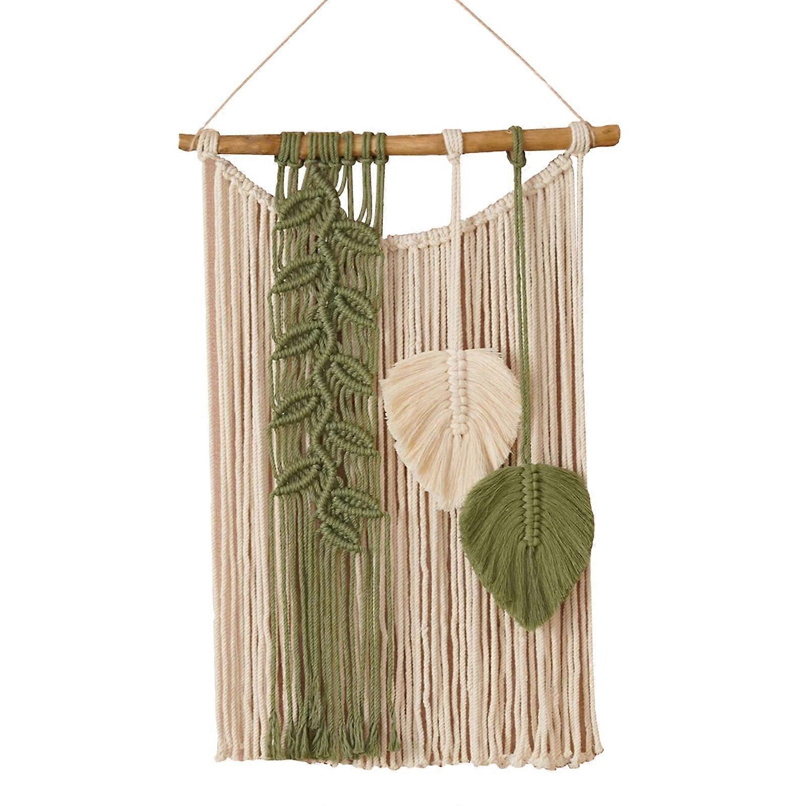 Hand Woven Bohemian Tapestry Macrame Wall Hanging with Decorative Tassels for Dorm Room Boho Style Home Decor
