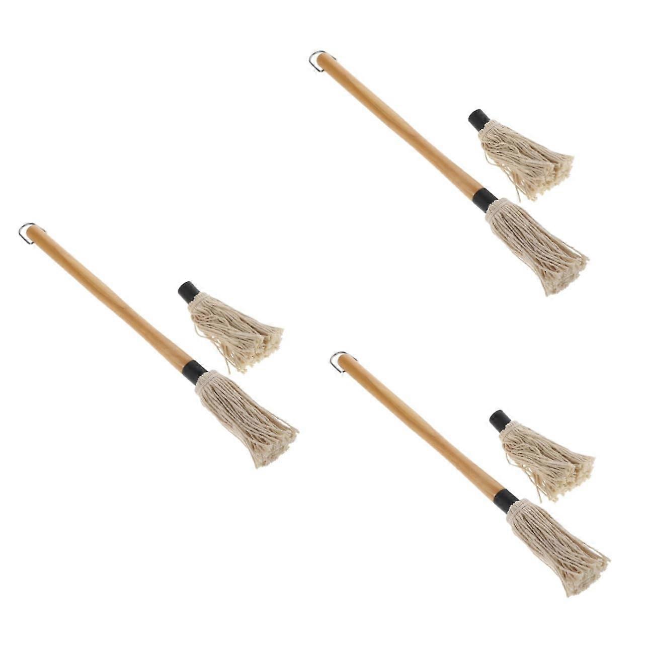 3 Sets Oil Brush with Replaceable Cotton for BBQ Grilling