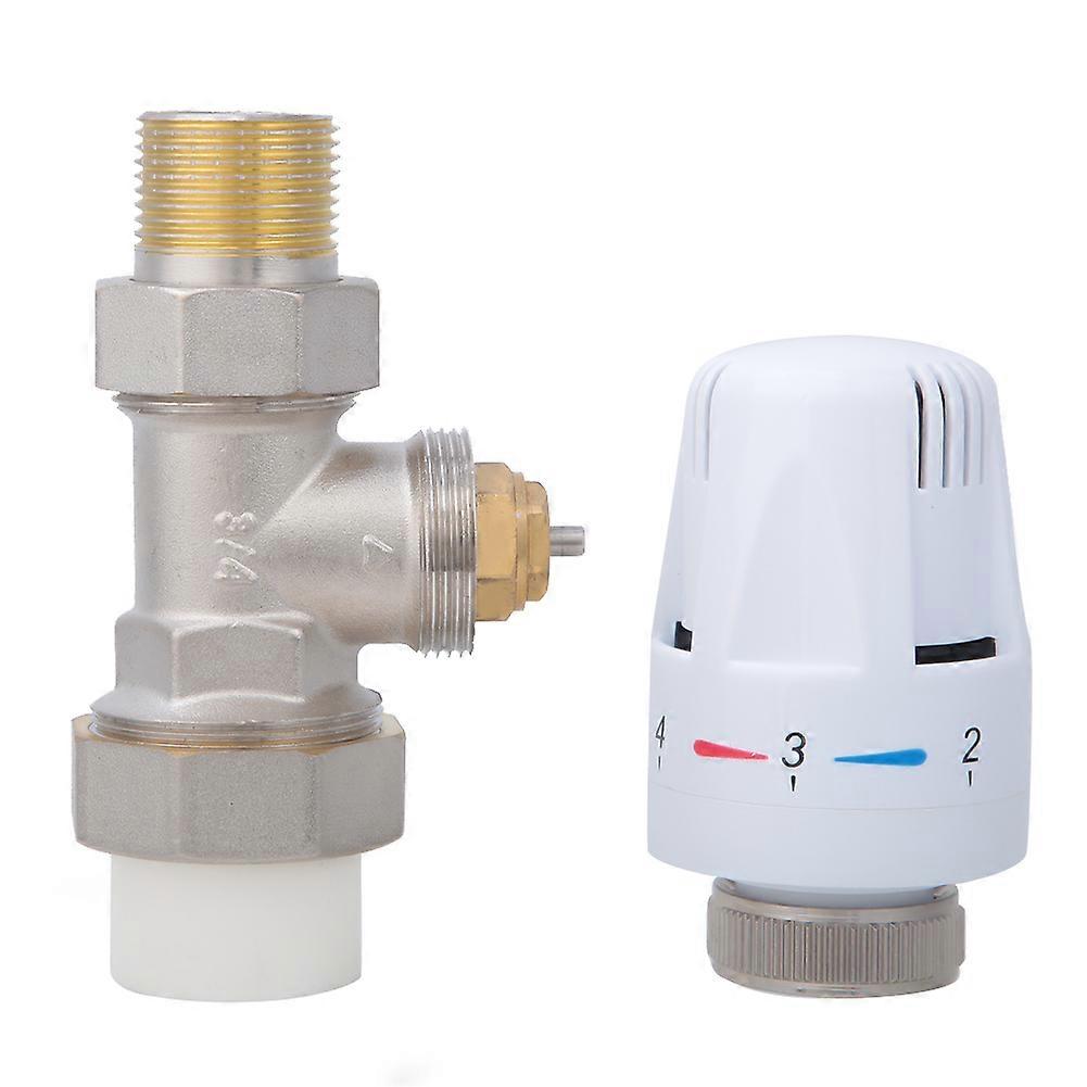 Brass Thermostat Valve Straight Automatic Adjustable Temperature Control BSP Male Thread