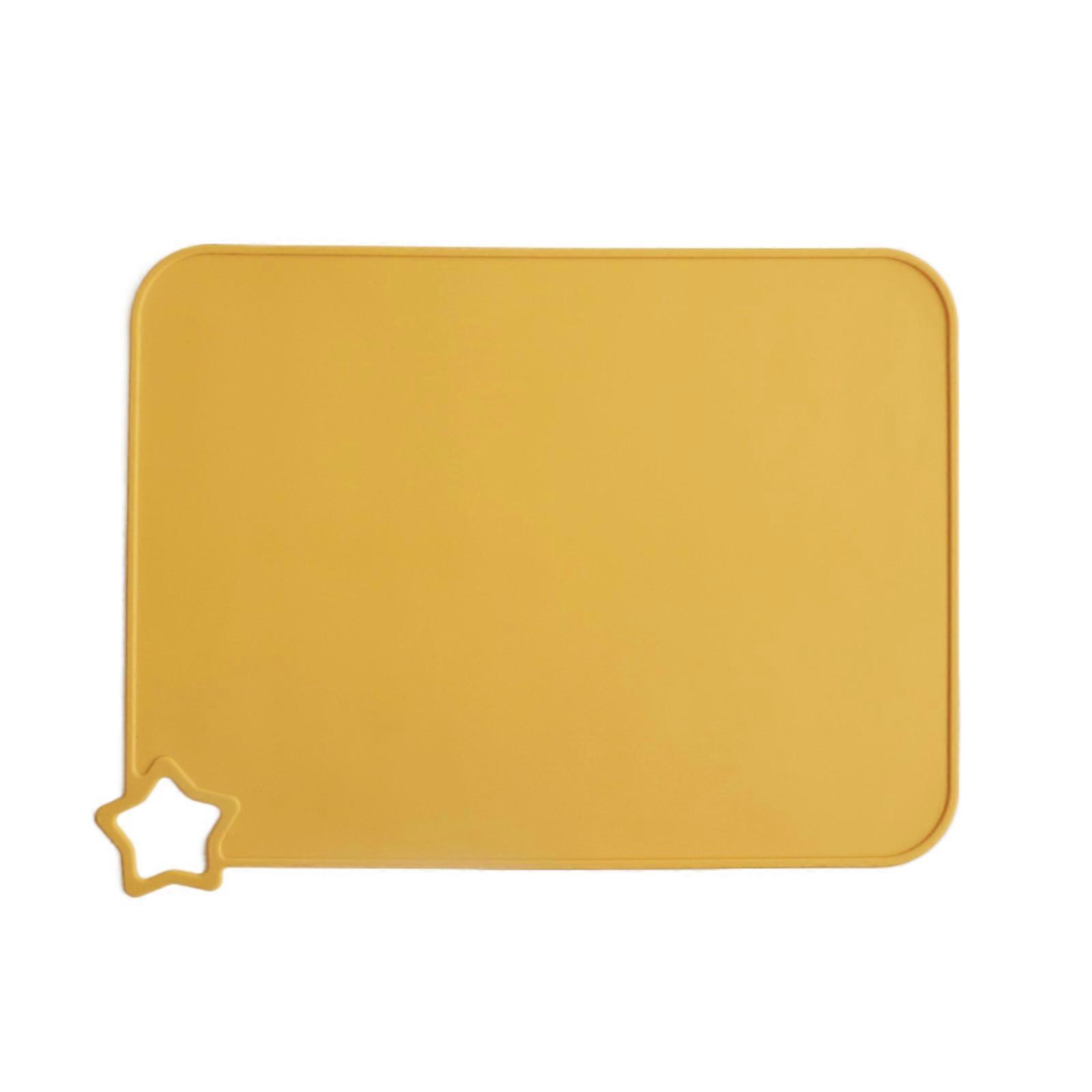 Sets de table Sets de table Sets de table en silicone flexible pour bébé Tapis d’alimentation pour bébé Set de table épaissi résistant à la chaleur Jaune
