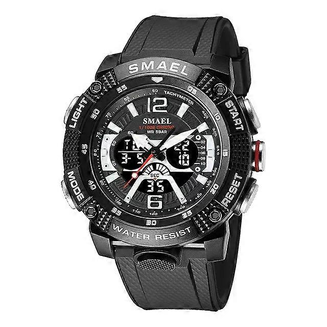 Spor Saatler Su Geçirmez Erkek Saat Dijital LED Ekran Kuvars Analog Kronometre Moda Yeşil Turuncu Saat 8058 Erkekler İzle